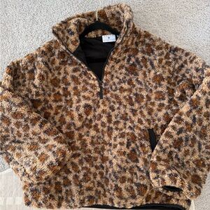 Daisy Street Brown and Black Fleece Jacket